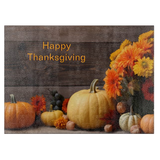 Planche À Découper Conseil de coupe traditionnel d'action de grâces (Devant)