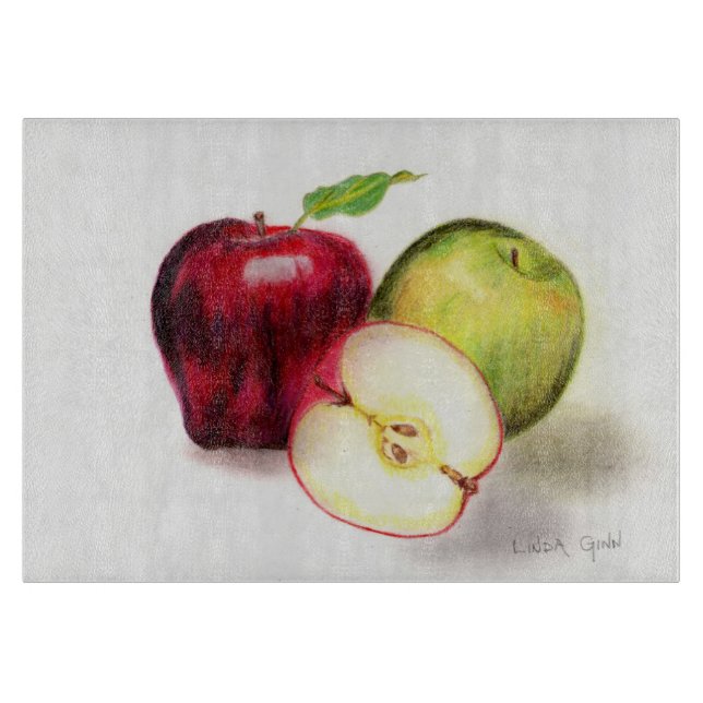 Planche À Découper Conseil de taille du verre de pommes (Devant)