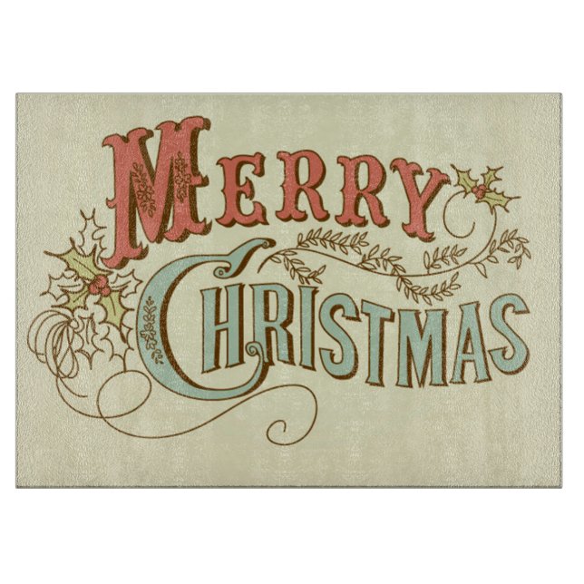 Planche À Découper Conseil de taille du verre/Joyeux Noël (Devant)