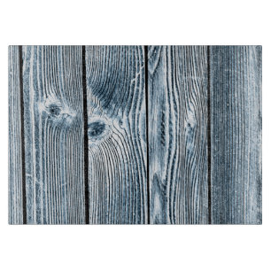 Planche À Découper Conseil en bois de taille du verre de teinte bleue