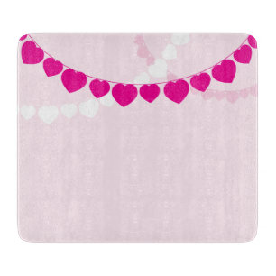 Planche À Découper Conseil rose de taille du verre de partie de coeur
