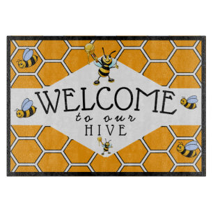 Planche À Découper Cool & Mignonne Bienvenue À Notre Bee Hive