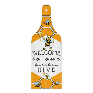 Planche À Découper Cool & Mignonne Bienvenue À Notre Cuisine Bee Hive