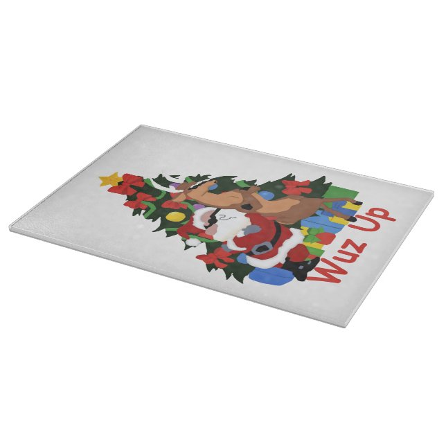 Planche À Découper Cool Père Noël Et Reindeer Cutboard (Coin)