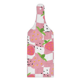 Planche À Découper Cool Pink Kitchen Fraises À damiers Design