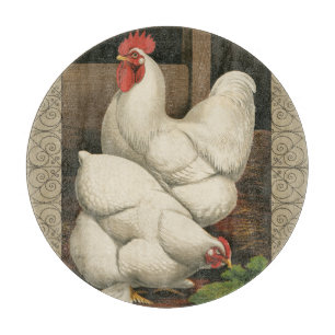 Planche À Découper Coq & Hen à l'extérieur Hen House avec frontière b