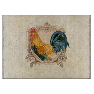 Planche À Découper Coq rustique de grange de pays français vintage d
