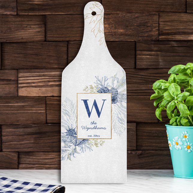 Planche À Découper Coques océaniques côtières Monogramme sur mesure é (Créateur téléchargé)