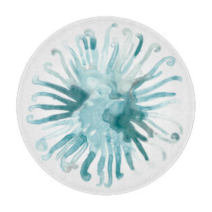 Planche À Découper Corail d'aquarelle - bleu 2