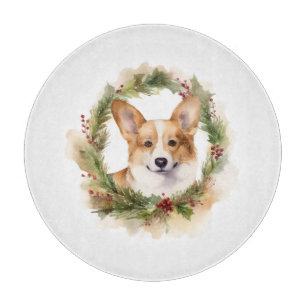 Planche À Découper Corgi Christmas Wreath Festive Pup