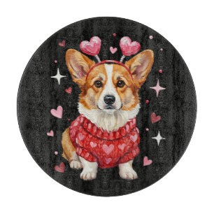 Planche À Découper Corgi Mignon Cœur Saint Valentin