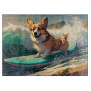 Planche À Découper Corgi  Peinture Surf de plage