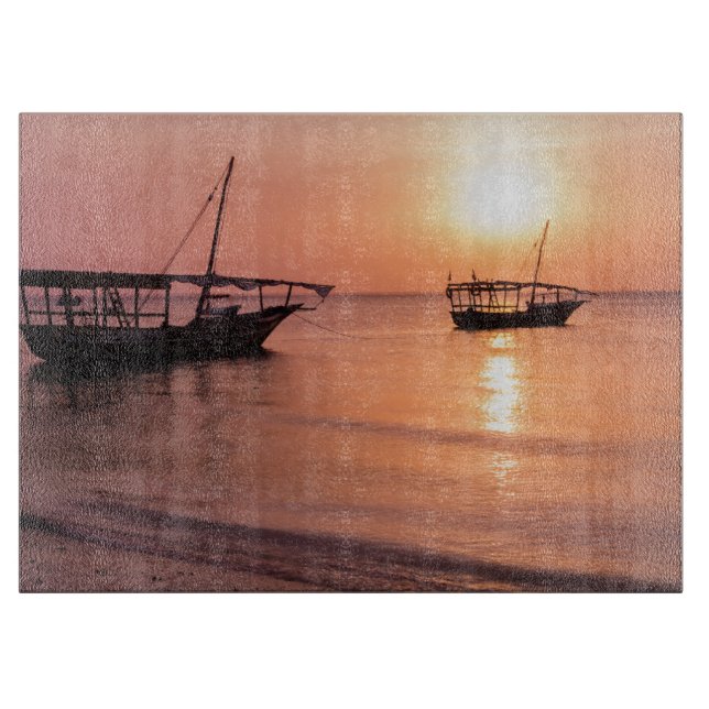 Planche À Découper Coucher de soleil à Zanzibar (Devant)