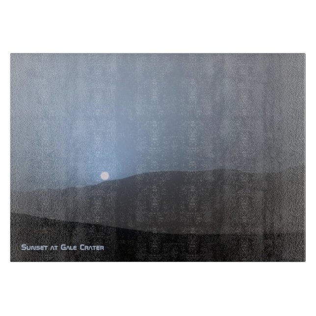 Planche À Découper Coucher de soleil bleu martien (Devant)