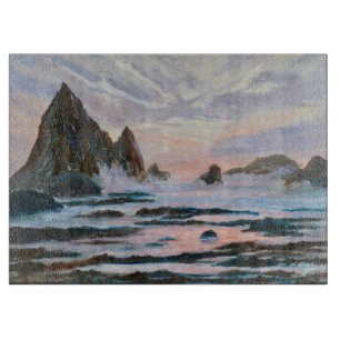 Planche À Découper Coucher de soleil d'argent au tableau de coupe Sha