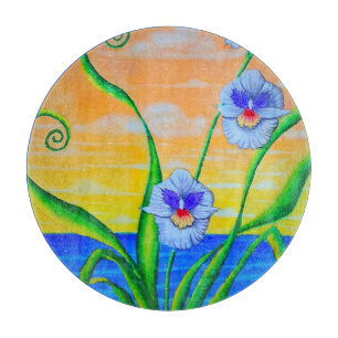 Planche À Découper Coucher de soleil sur l'orchidée