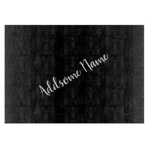 Planche À Découper Couleur solide Moderne Noir de base Monogramme