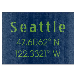 Planche À Découper Couleurs de l'équipe Seattle Longitude Latitude