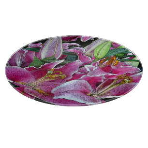 PLANCHE À DÉCOUPER COULEURS FLORALES/ROSE D'ÉTIQUETTE, ROSES ET VERTE