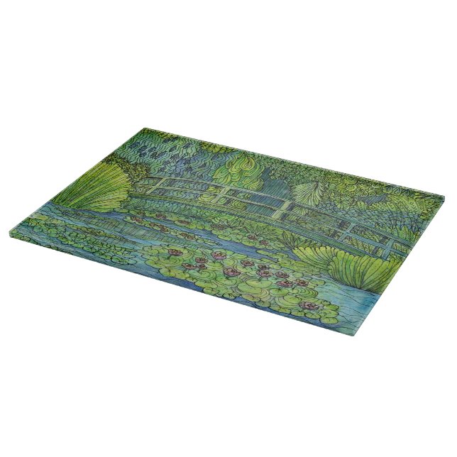 Planche À Découper Coupe-board - Pont à carreaux de Monet (Coin)