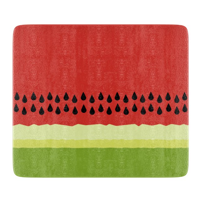 Planche À Découper Coupe de verre en verre de melon rouge (Devant)