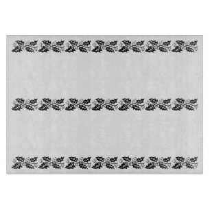 Planche À Découper Coupe - feuilles creux en noir et blanc