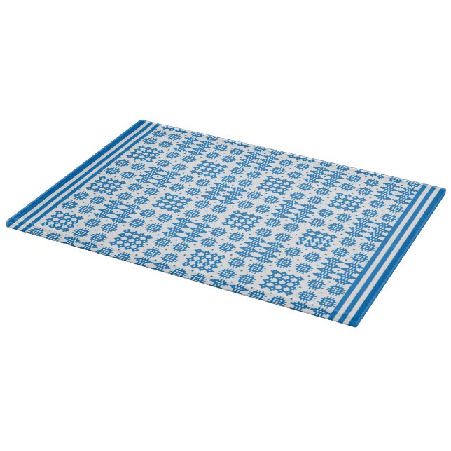 Planche À Découper Coupe : Motif de Tapisserie galloise, Bleu clair (Coin)