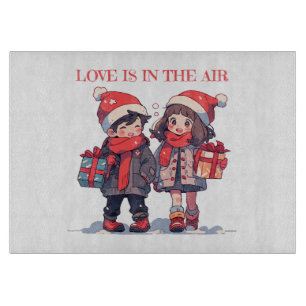 Planche À Découper Couple de Noël - L'amour est dans l'air