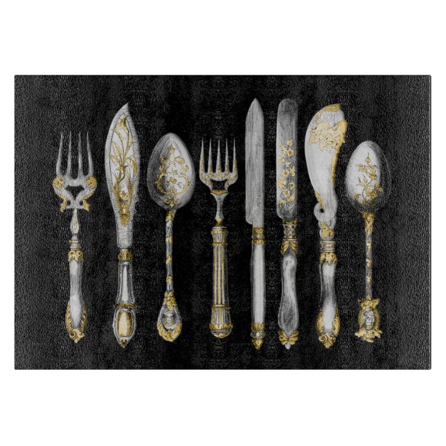 Planche À Découper Couvert de couverts de chefs (Devant)