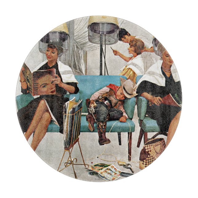 Planche À Découper Cowboy endormi dans le salon de beauté (Devant)