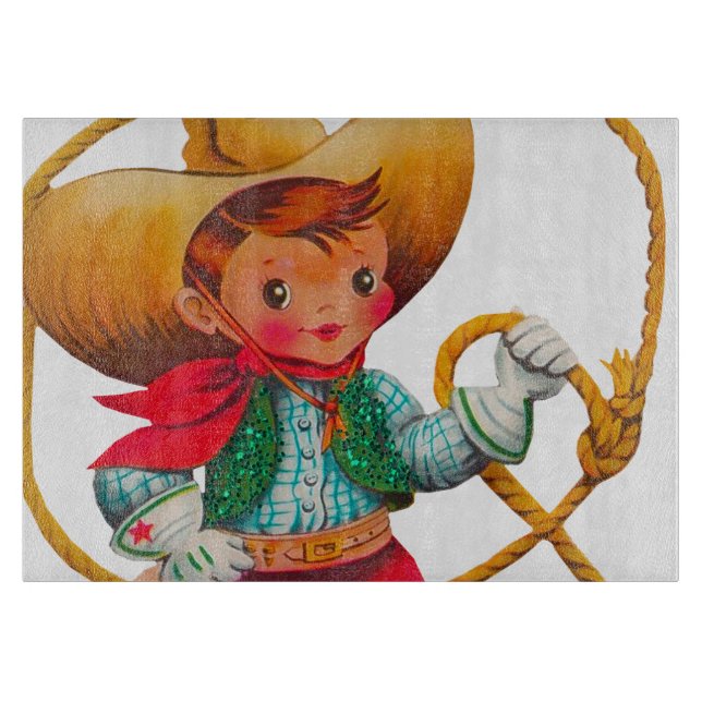 Planche À Découper Cowboy Retro Boy Child Cute Western (Devant)