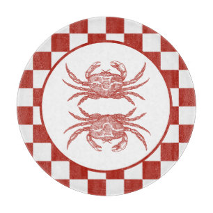 Planche À Découper Crabe à bois avec damier