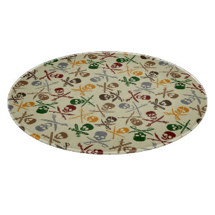 Planche À Découper Crânes de pirate avec les épées croisées