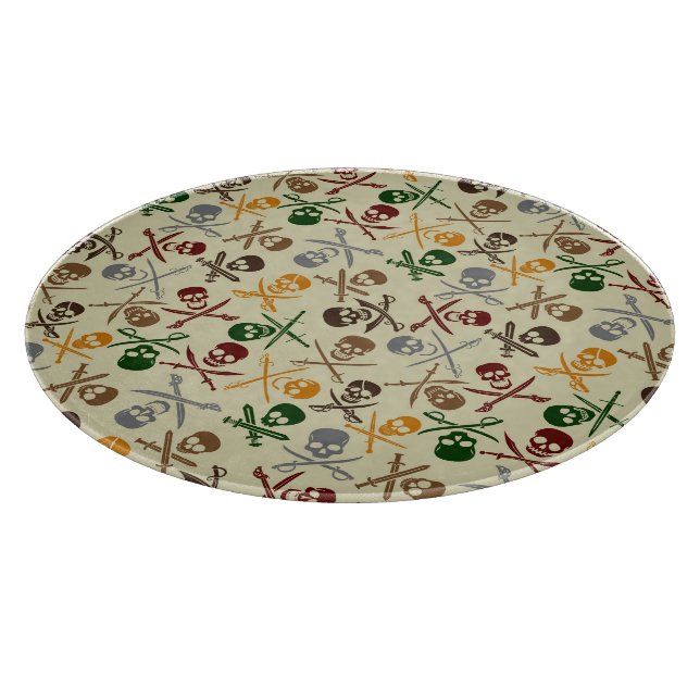 Planche À Découper Crânes de pirate avec les épées croisées (Coin)