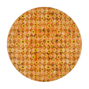 Planche À Découper Crânes orange et série tournesol Design 2
