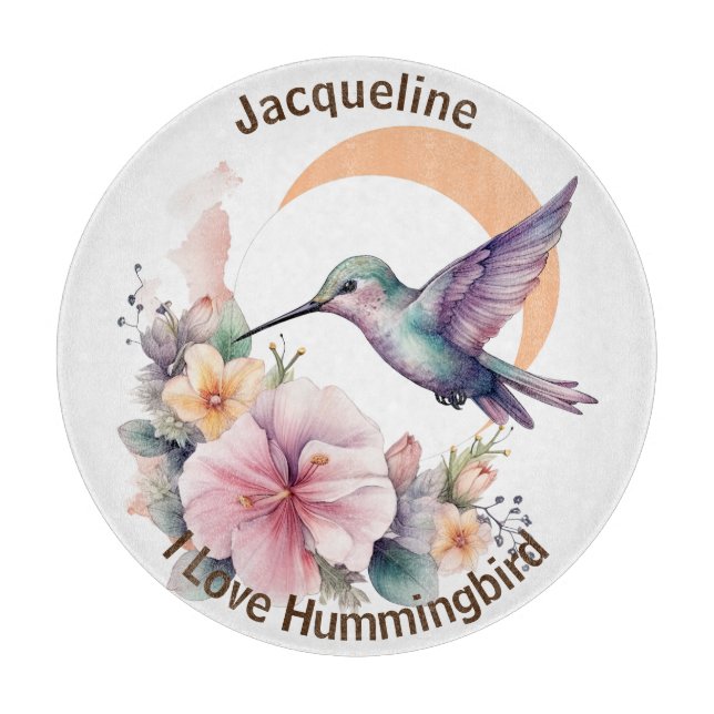 Planche À Découper Créez votre propre aquarelle Hummingbird Nom perso (Devant)