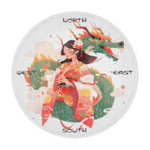 Planche À Découper Créez Votre Propre Fille du Dragon Chinois Jade de
