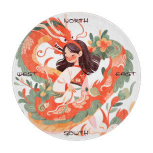 Planche À Découper Créez Votre Propre Jeune Fille du Dragon Chinois e