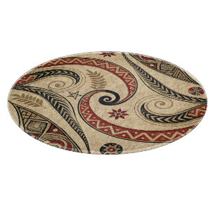 Planche À Découper Créez Votre Propre Tribal Rouge Or Noir Élégant