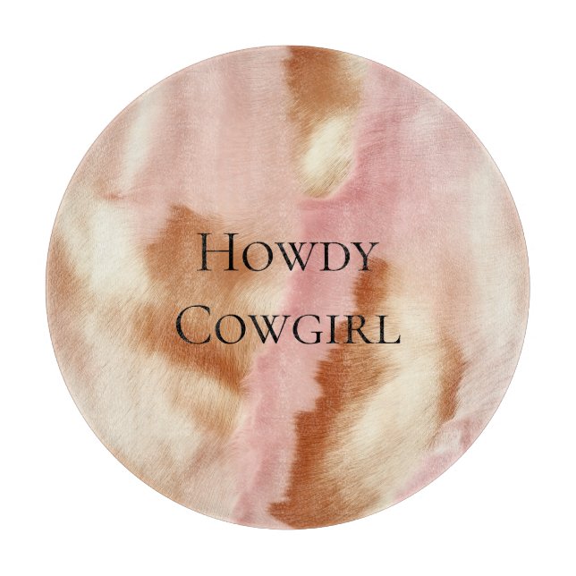 Planche À Découper Crème rose Tan Southwest Cowgirl Cowhide (Devant)