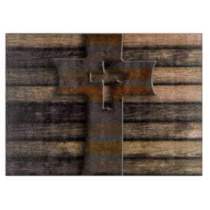 Planche À Découper Croix en bois Brown naturelle