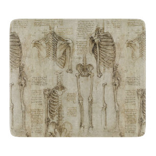 Planche À Découper Croquis squelettiques humains de l'anatomie de da