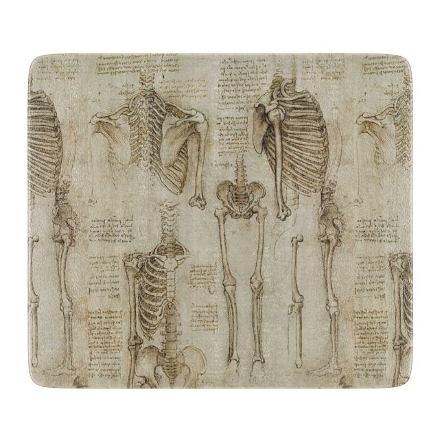 Planche À Découper Croquis squelettiques humains de l'anatomie de da (Devant)