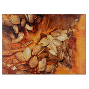 Planche À Découper Cuisine en verre - Guillemets Citrouilles