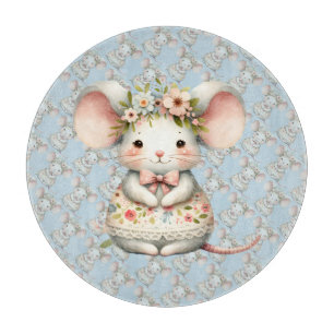 Planche À Découper Cuisine Florale Souris Couronne Fleur