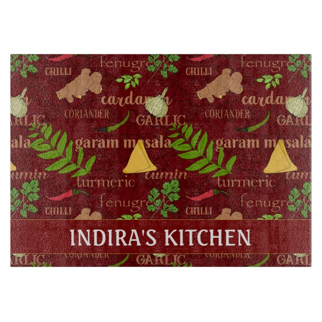 Planche À Découper Cuisine indienne Cuisine asiatique Motif (Devant)
