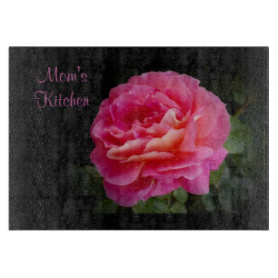 Planche À Découper Cuisine maman Floral Verre décoratif
