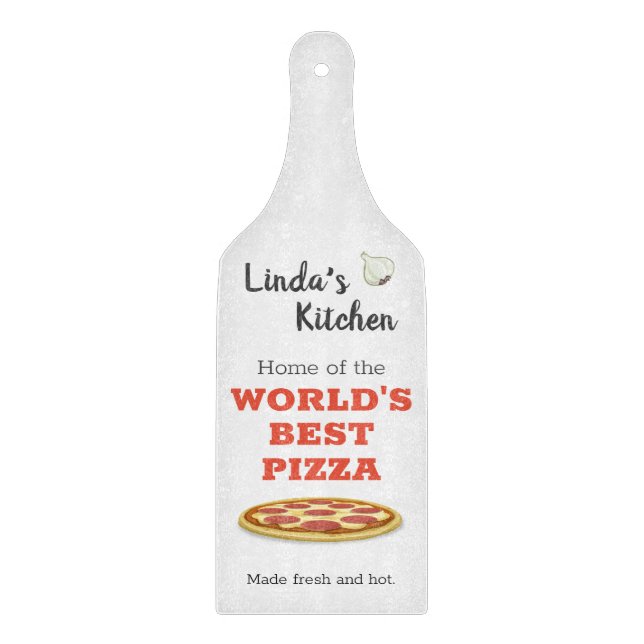 Planche À Découper Cuisine personnalisée "La meilleure pizza du monde (Devant)