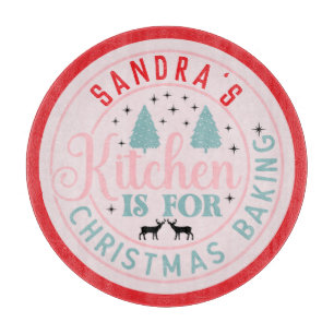 Planche À Découper Cuisine personnalisée Preppy Rose Christmas