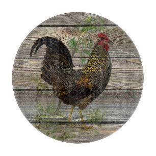 Planche À Découper Cuisine Rustique de Coq de Campagne